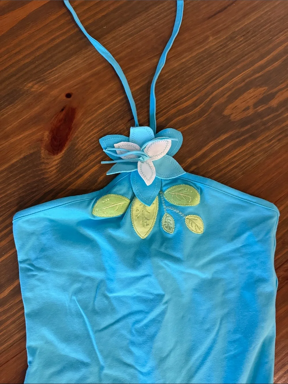 Blue Flower Halter Girl’s Dress 8